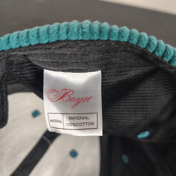 Boyee Corduroy Naughty Hat Cap Snap Back Turquoise Smiley Face - Picture 8 of 9